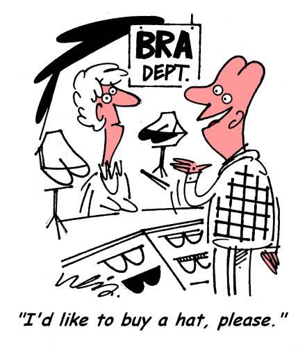 Cartoon: Bra hat (medium) by neilo tagged bra,hat,breasts
