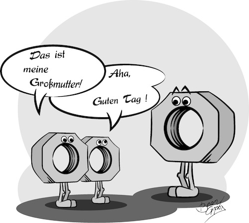 Cartoon: Meine Großmutter (medium) by beangrphx tagged großmutter,oma,mutter,schraube,werkzeug,vorstellung,vorstellen,höflich,höflichkeit,generationen,familie,alter,senioren