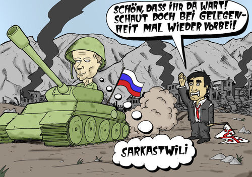 Cartoon: Georgien (medium) by Weltasche tagged georgien,saakashwilli,putin,russland,russia,georgia,südossetien,krieg,konflikt