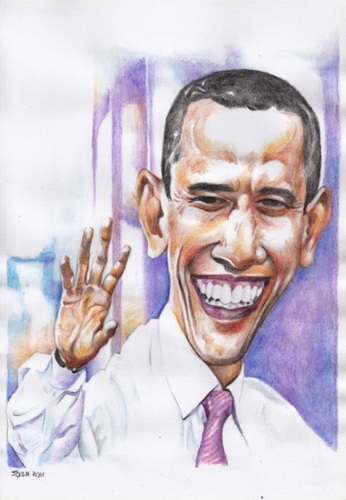 Cartoon: Barrack Hussein Obama (medium) by Joen Yunus tagged carricature,colored,pencil