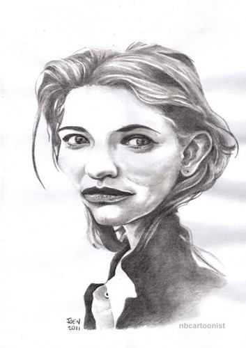 Cartoon: Cate Blanchett (medium) by Joen Yunus tagged caricature,pencil,movie,hollywood,actress,celebrities,cate,blanchett