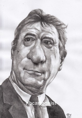 Cartoon: De Niro (medium) by Joen Yunus tagged caricature,pencil,bw,celebrities,movie,hollywood,actor,de,niro