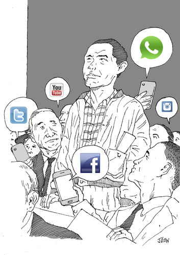 Cartoon: Freedom of Speech (medium) by Joen Yunus tagged cartoon,drawing,freedom,speech,society,normanrockwell,socialmedia,joen