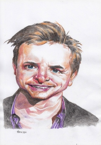 Cartoon: Michael J Fox (medium) by Joen Yunus tagged carricature,colored,pencil,michaek,fox,celebrities