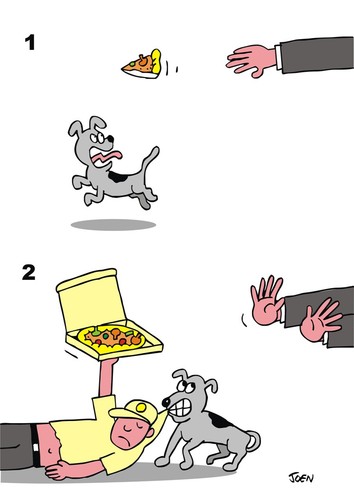 Cartoon: pizza dog (medium) by Joen Yunus tagged cartoon,pizzapitch,dog