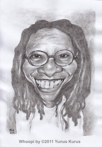 Cartoon: Whoopi Goldberg (medium) by Joen Yunus tagged caricature,pencil,celebrities,movie,hollywood,actress,whoopi