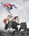 Cartoon: Iwo Jima (small) by drawgood tagged gordon,brown,politics,flag,labour,japan,war