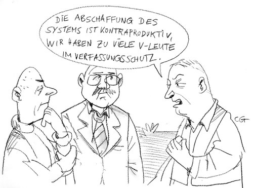 Cartoon: V-Leute (medium) by Christoph Gremmer tagged leute,männer,verfassungsschutz,nazi,rechtsradikale