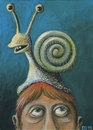 Cartoon: Schneckenhut (small) by Christoph Gremmer tagged schnecke,selbstportrait,snail,hat,hutmode