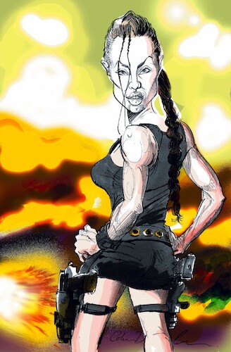 Cartoon: Angelina Jolie caricature (medium) by Colin A Daniel tagged angelina,jolie,caricature,colin,daniel