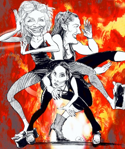 Cartoon: charlies Angels caricature (medium) by Colin A Daniel tagged charlies,angels,caricature