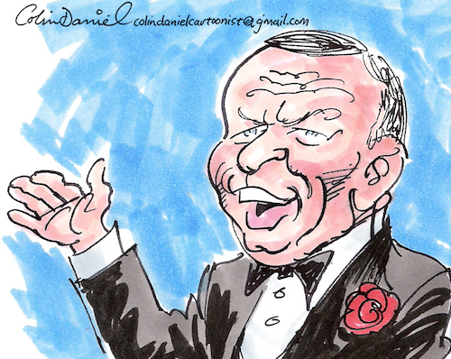 Cartoon: Frank Sinatra caricature by coli (medium) by Colin A Daniel tagged frank,sinatra,caricature,by,colin,daniel