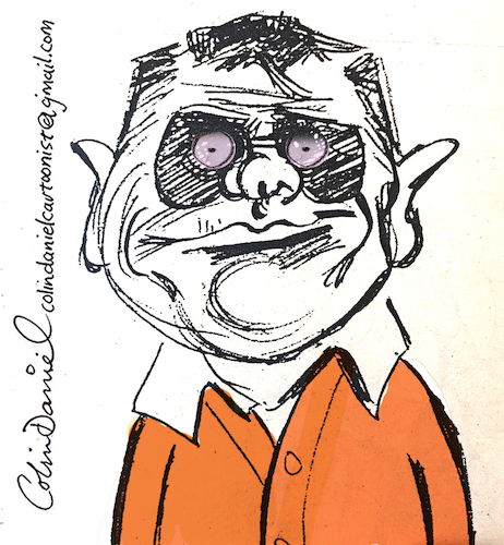 Cartoon: Glenn Ford and cardigan (medium) by Colin A Daniel tagged glenn,ford,and,cardigan