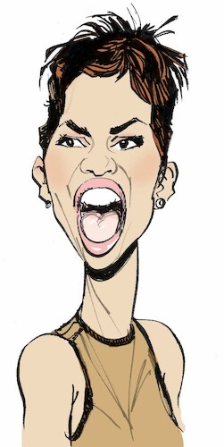 Cartoon: Halle Berry caricature (medium) by Colin A Daniel tagged halle,berry,caricature