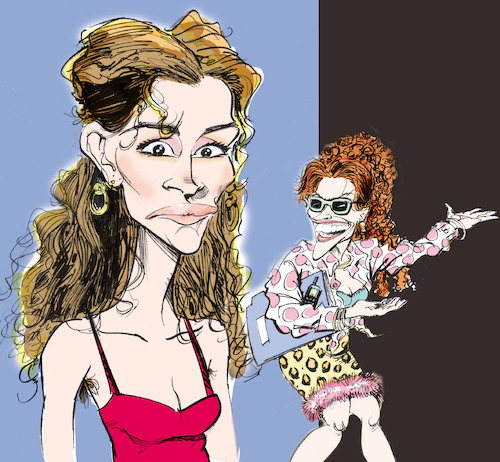 Cartoon: Julia Roberts caricature (medium) by Colin A Daniel tagged julia,roberts,caricature,colin,daniel