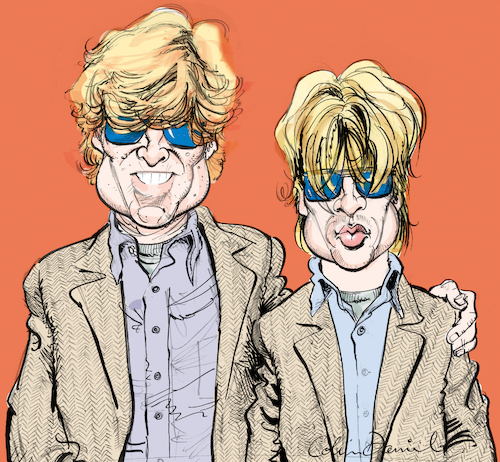 Cartoon: Robert Redford Brad Pitt caricat (medium) by Colin A Daniel tagged robert,redford,brad,pitt,caricature,colin,daniel