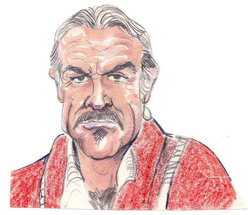 Cartoon: Sean Connery caricature (medium) by Colin A Daniel tagged sean,connery,caricature,colin,daniel