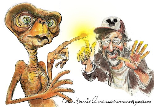 Cartoon: Steven Spielberg caricature (medium) by Colin A Daniel tagged steven,spielberg,caricature,by,colin,daniel