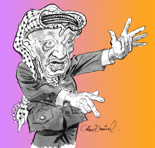Cartoon: Yasser Arafat caricature (medium) by Colin A Daniel tagged yasser,arafat,caricature,colin,daniel