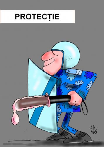 Cartoon: protection (medium) by SAI tagged police,protection