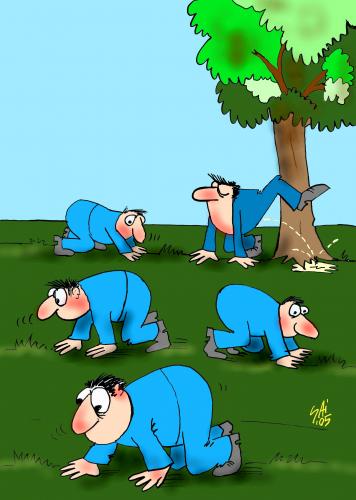 Cartoon: the forensics seeking evidence (medium) by SAI tagged forensic,evidence,crime