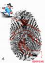 Cartoon: footprint (small) by SAI tagged forensic footprint