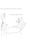 Cartoon: Schafes Essen (small) by hurvinek tagged restaurant,wolf