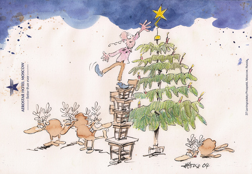 Cartoon: Christmas Card 05 (medium) by helmutk tagged social,life