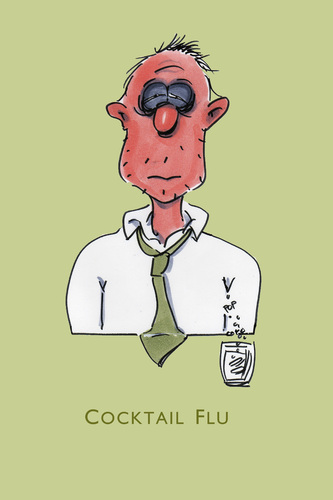 Cartoon: Cocktail Flu (medium) by helmutk tagged beverages
