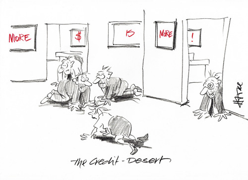 Cartoon: Credit Desert (medium) by helmutk tagged business