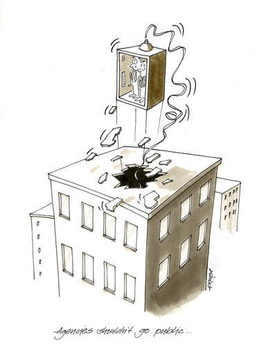 Cartoon: Going Public (medium) by helmutk tagged business