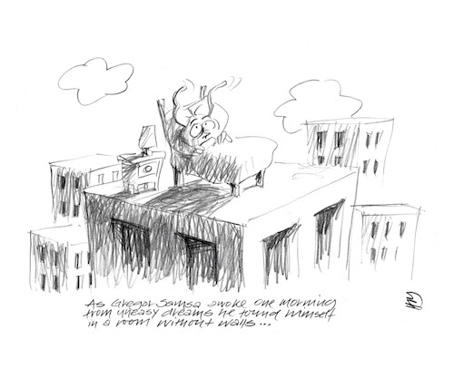 Cartoon: Kafka without Walls (medium) by helmutk tagged culture