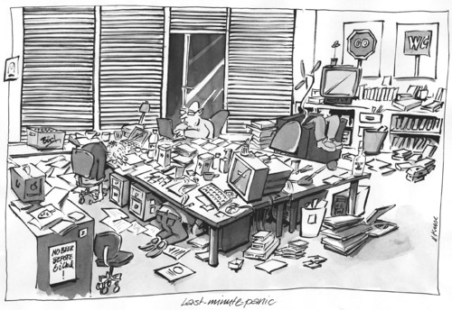 Cartoon: Last Minute Panic (medium) by helmutk tagged business