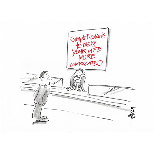 Complicated cartoon shop