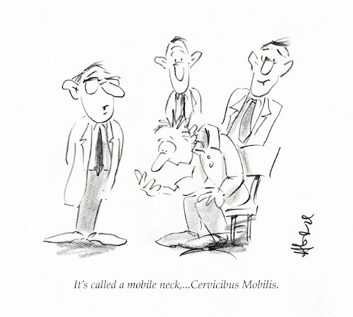 Cartoon: Mobile Neck (medium) by helmutk tagged social