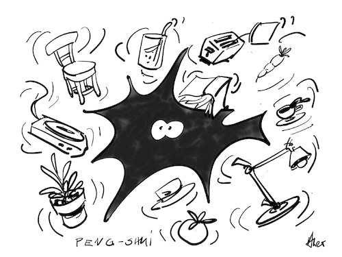 Cartoon: Peng Shui (medium) by helmutk tagged life,style
