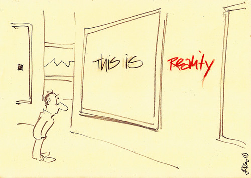 Cartoon: Reality (medium) by helmutk tagged art