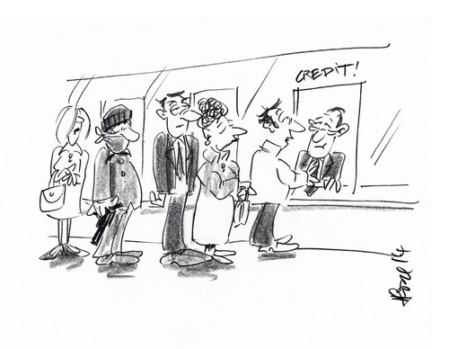 Cartoon: Robbing Queue (medium) by helmutk tagged finance
