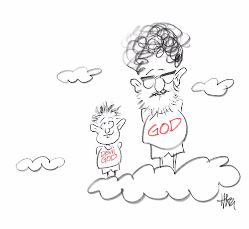 Cartoon: Semi God (medium) by helmutk tagged culture