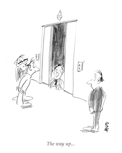 Cartoon: The Way Up (medium) by helmutk tagged business