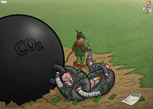 Cartoon: Climate goal (medium) by Tjeerd Royaards tagged climate,goal,crisis,emergency,greed,business,climate,goal,crisis,emergency,greed,business