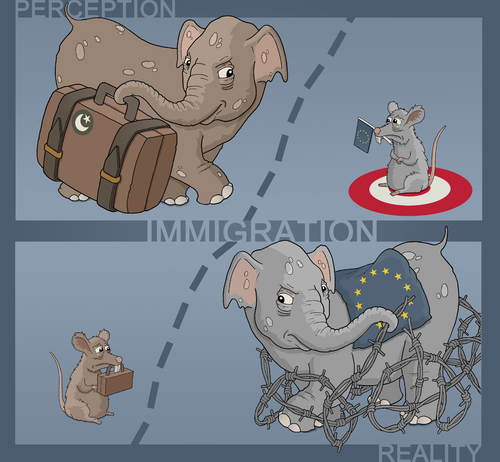 Cartoon: Immigration (medium) by Tjeerd Royaards tagged immigration,islam,europe,muslim,immigration,islam,europa,muslime