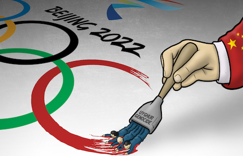 Cartoon: Olympics in China (medium) by Tjeerd Royaards tagged china,olympics,uyghurs,human,rights,china,olympics,uyghurs,human,rights