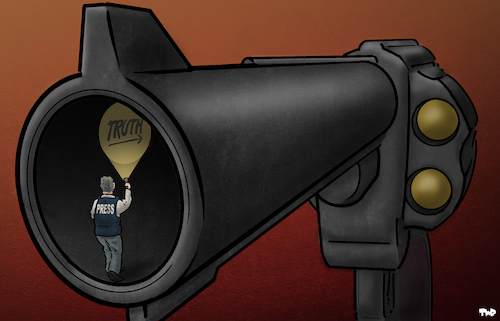 Cartoon: Quest for the truth (medium) by Tjeerd Royaards tagged journalism,danger,press,freedom,journalist,media,journalism,danger,press,freedom,journalist,media