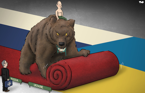 Cartoon: Russia and Ukraine (medium) by Tjeerd Royaards tagged ukraine,putin,russia,nato,ukraine,putin,russia,nato