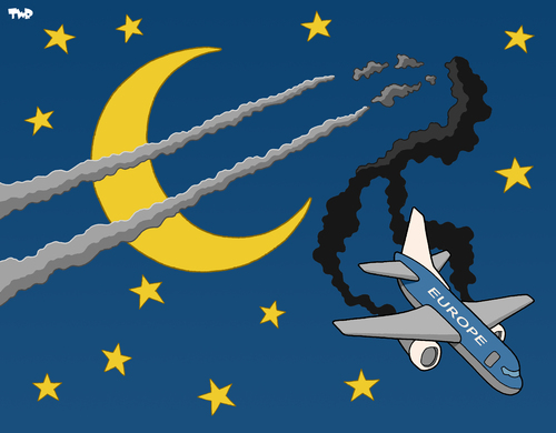 Cartoon: The European engine stalls (medium) by Tjeerd Royaards tagged europe,euro,european,union,finance,greece,spain,portugal,money,currency,europe,euro,griechenland,finanzkrise,wirtschaftskrise,geld