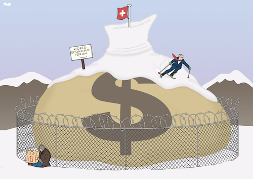 World Economic Forum By Tjeerd Royaards | Politics Cartoon | TOONPOOL