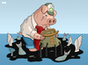 Cartoon: BPs lament (small) by Tjeerd Royaards tagged bp oil spill leak environment ecology ocean sea gulf gull fish