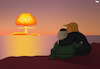 Cartoon: Bromance (small) by Tjeerd Royaards tagged trump,kim,jong,un,north,korea,usa,meeting,nuclear,explosion,friends,romance