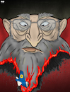 Cartoon: Burning Beard (small) by Tjeerd Royaards tagged iran,ukraine,khamenei,protest,burn,beard,regime